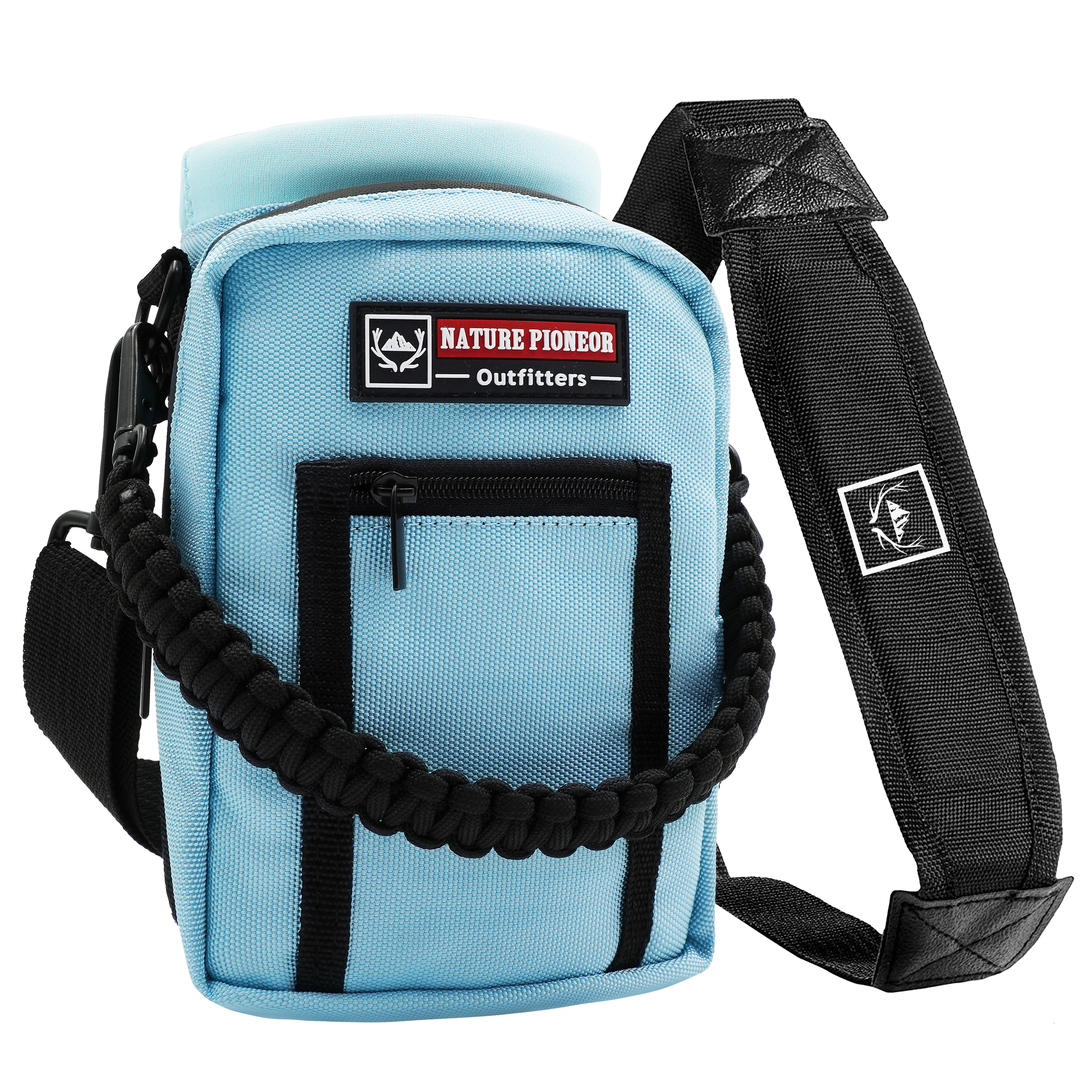 NATURE PIONEOR Neoprene Insulated Water Bottle Holder with Shoulder Strap for 25/32/40OZ Sports Water Bottles, Carrier/Pouch Sleeve for Camping, Hiking, Fishing and Travel