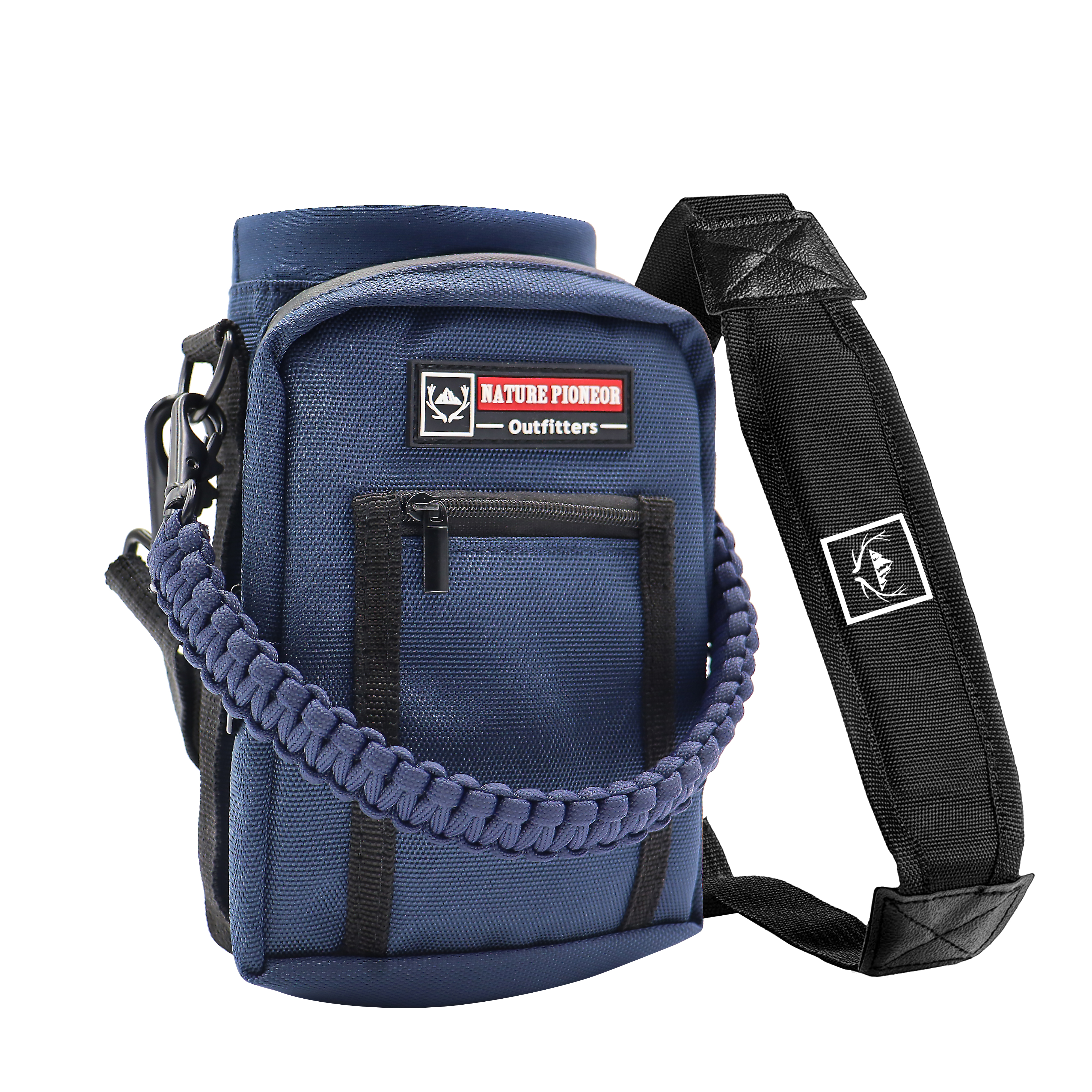 NATURE PIONEOR Neoprene Insulated Water Bottle Holder with Shoulder Strap for 25/32/40OZ Sports Water Bottles, Carrier/Pouch Sleeve for Camping, Hiking, Fishing and Travel