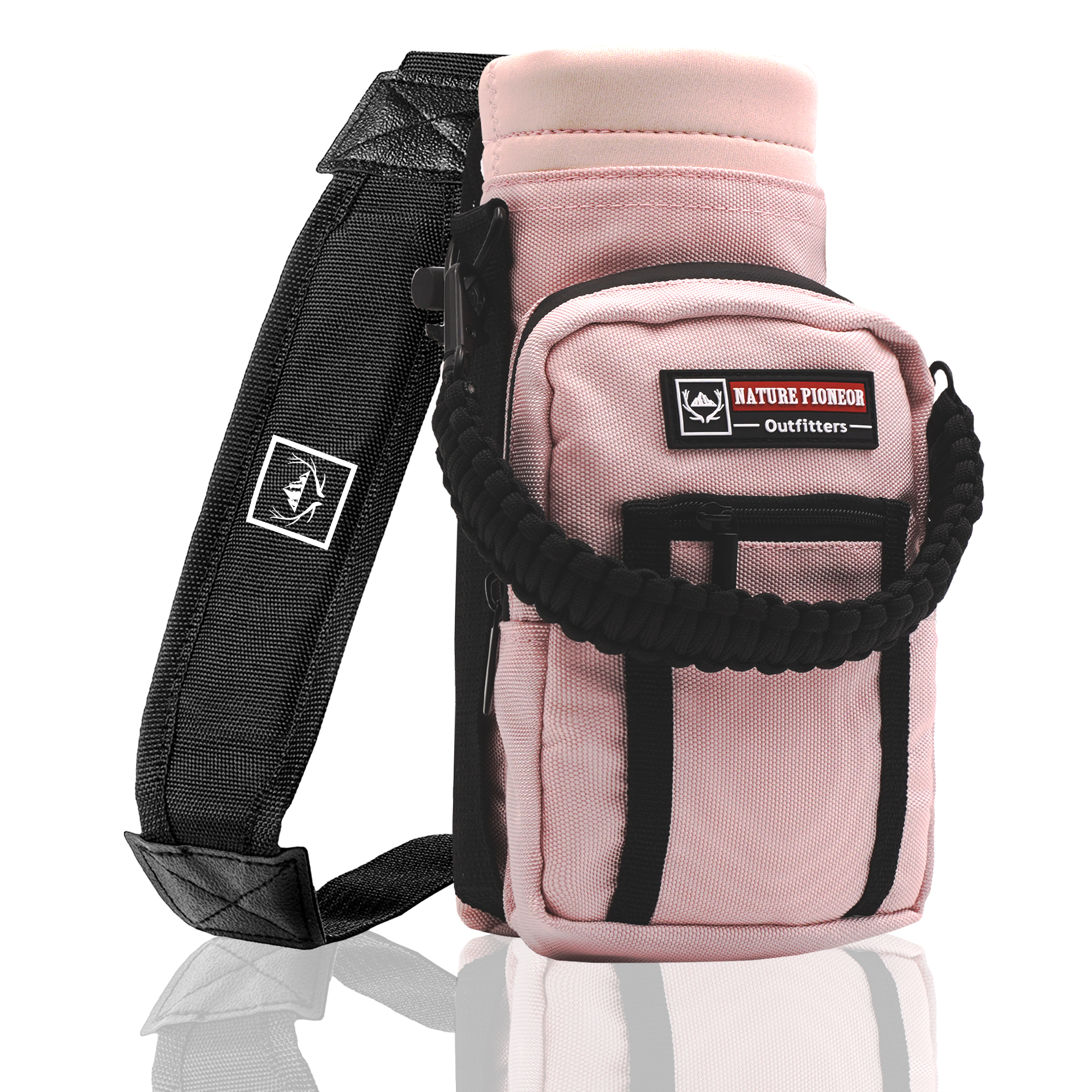 NATURE PIONEOR Neoprene Insulated Water Bottle Holder with Shoulder Strap for 25OZ Sports Water Bottles, Carrier/Pouch Sleeve for Camping, Hiking, Fishing and Travel