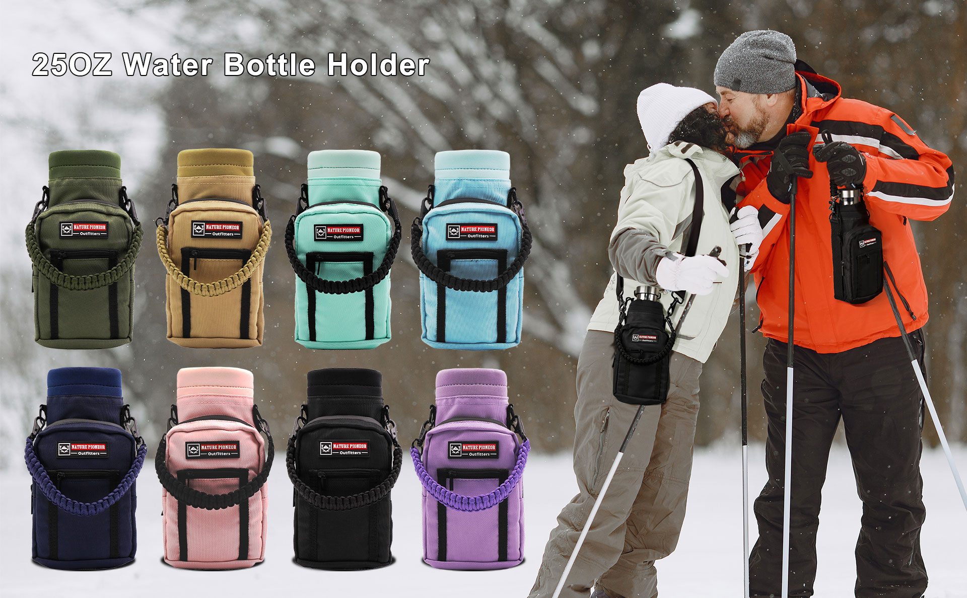 Insulated Water Bottle Holder with Shoulder Strap for 25OZ1