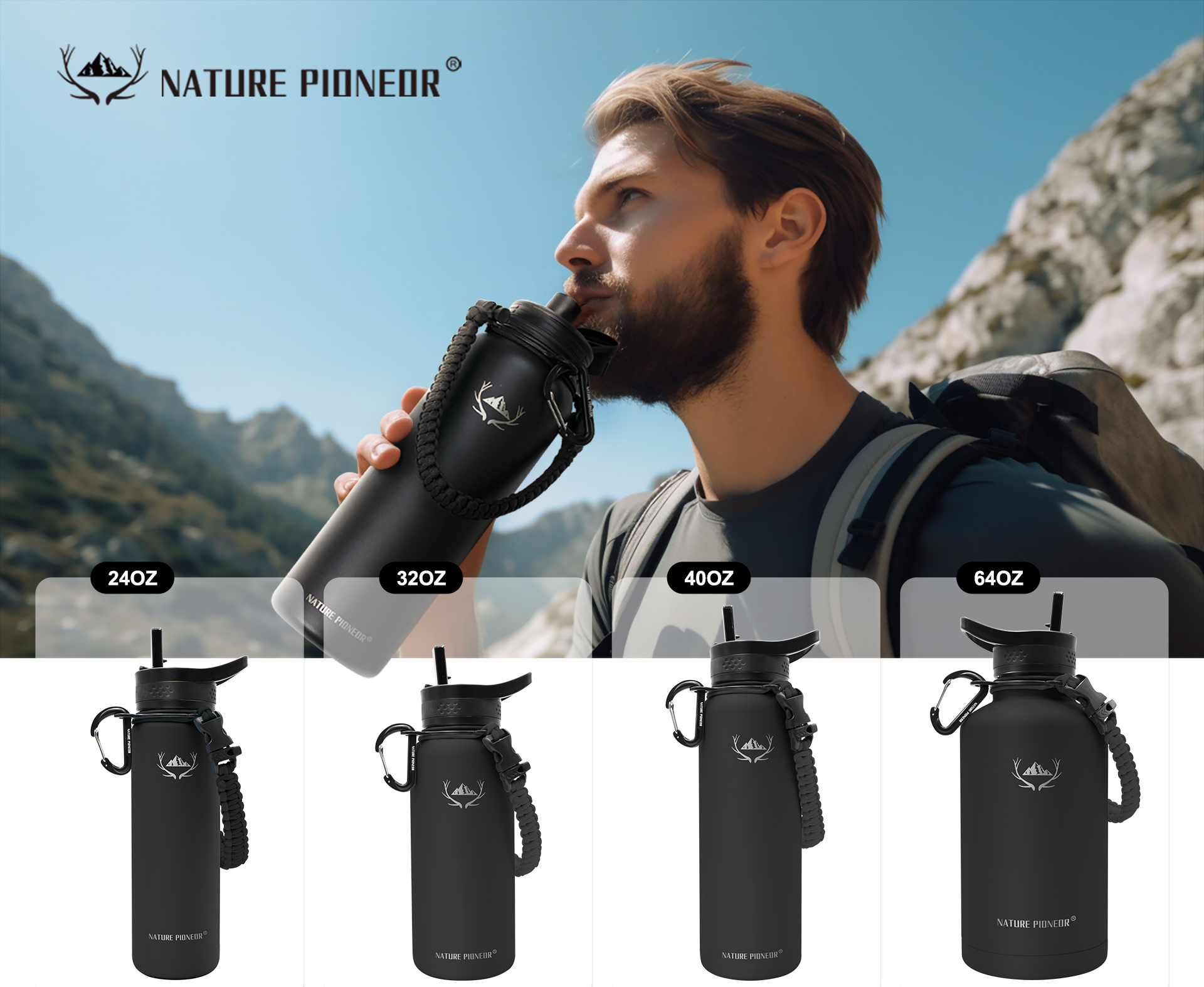 NATURE PIONEOR Neoprene Insulated Water Bottle Holder with
