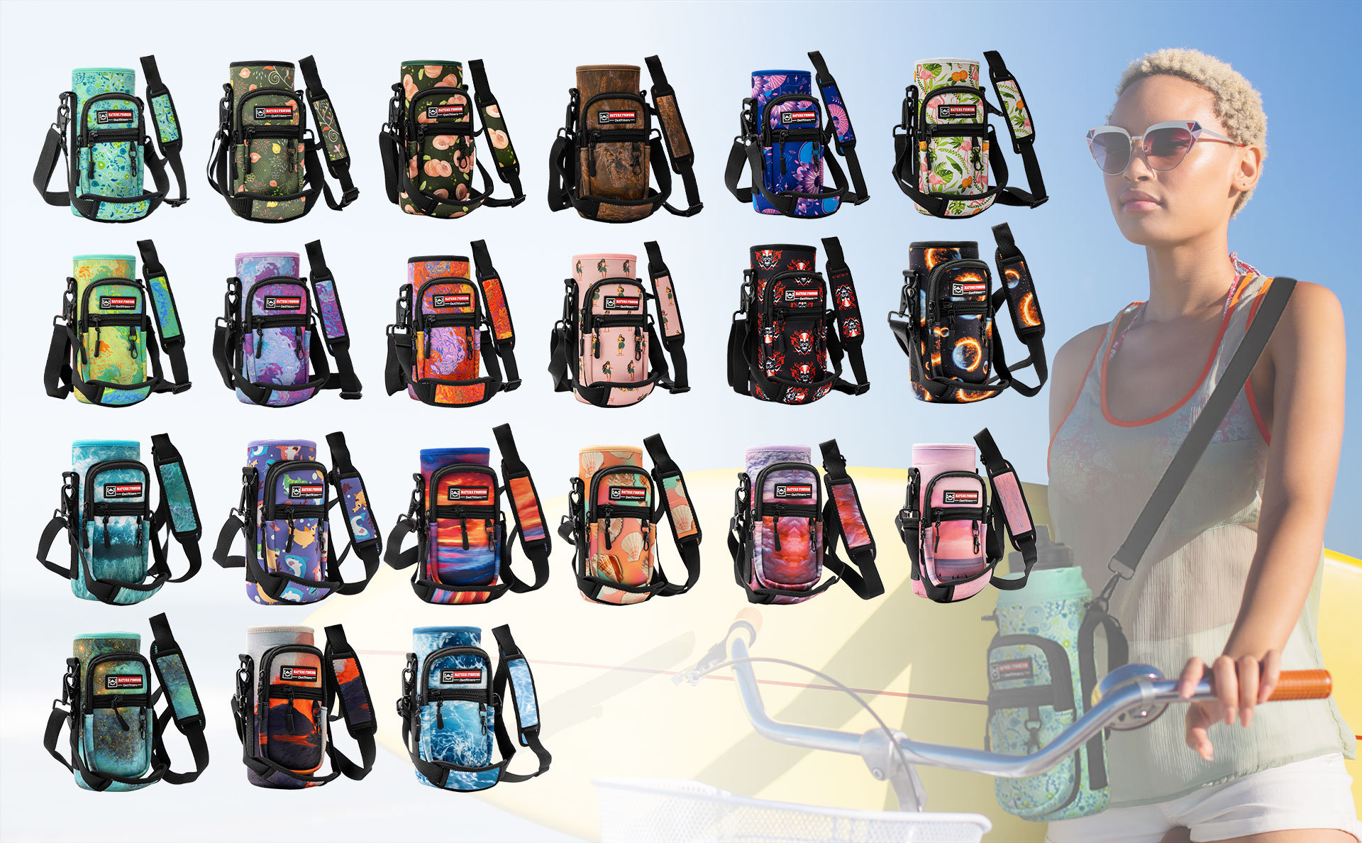 Water Bottle Carrier with Strap1