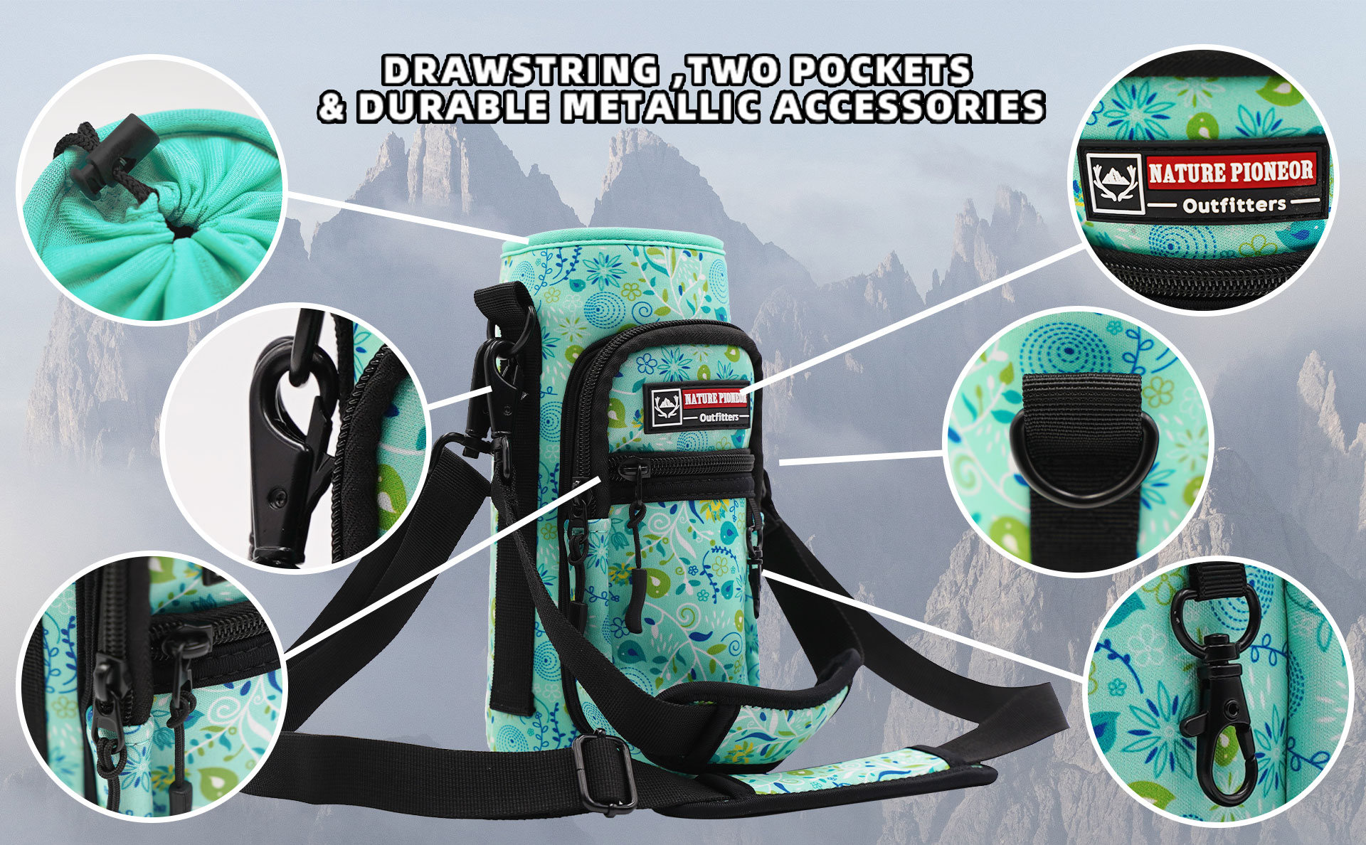 Water Bottle Carrier with Strap3