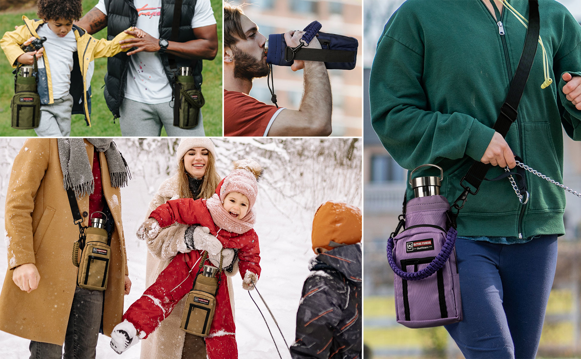 Insulated Water Bottle Holder with Shoulder Strap for 25OZ 5