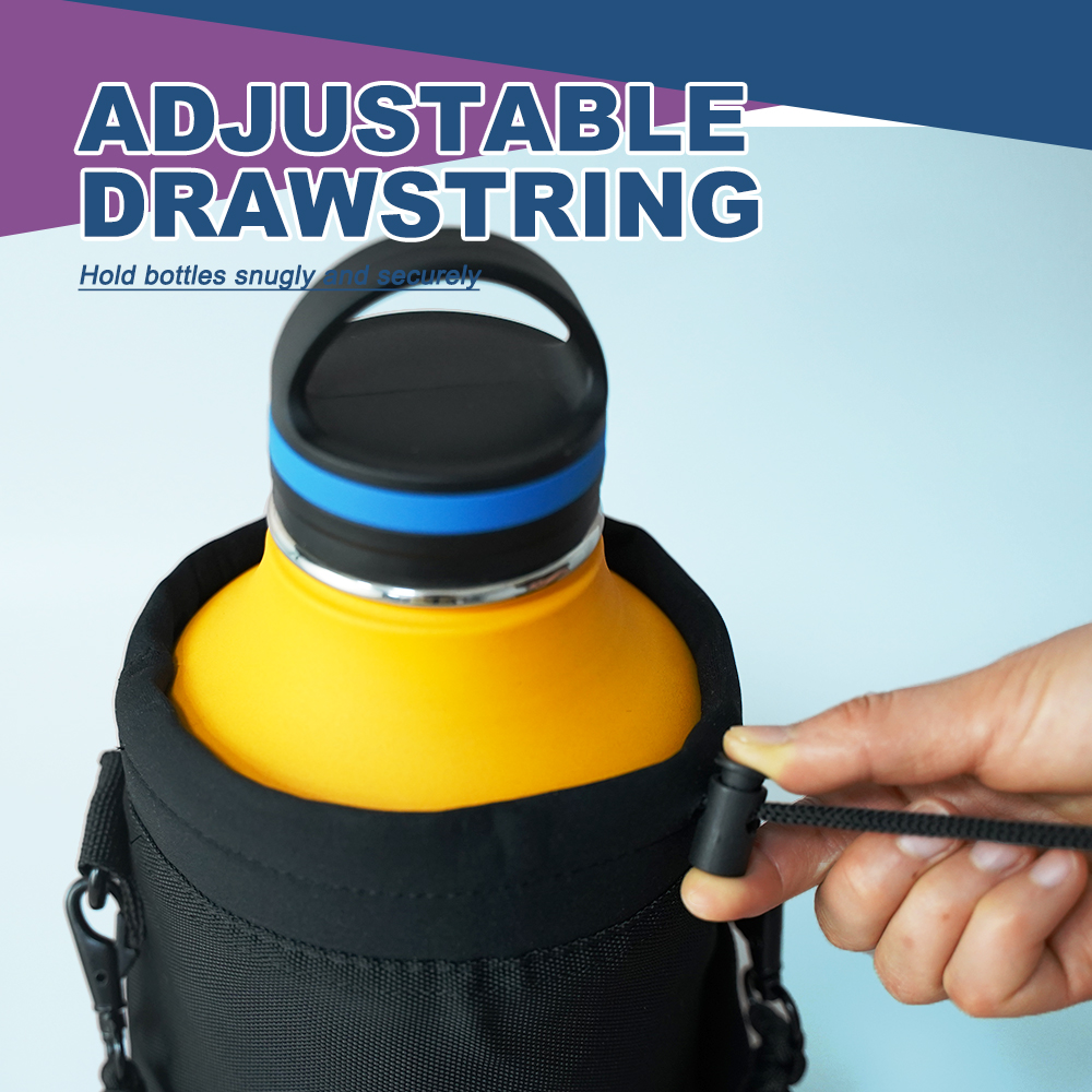 NATURE PIONEOR Insulated Water Bottle Holder with Shoulder Strap for Half Gallon 64OZ Sports Water Jugs Bottles, Carrier/Pouch Sleeve for Outdoor Camping, Hiking, Fishing