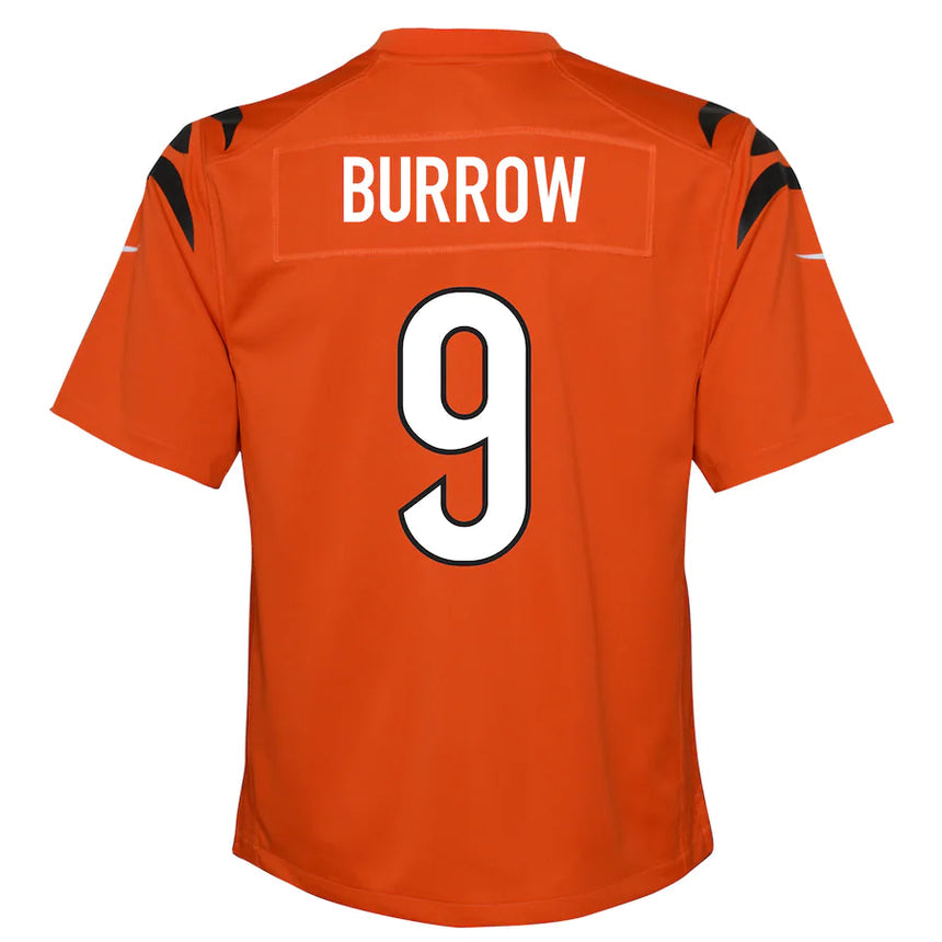 Youth Cincinnati Bengals Joe Burrow Alternate Orange Game Jersey