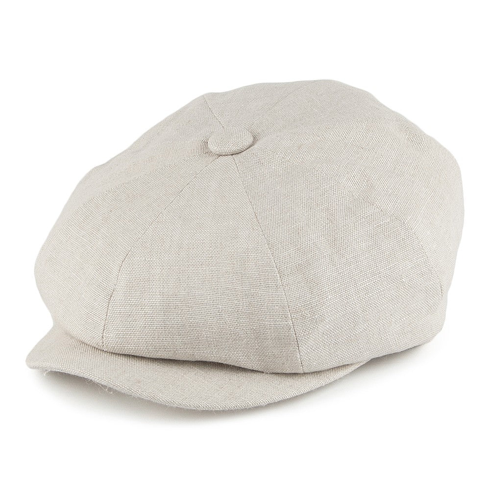 Alfie Irish Linen Newsboy Cap White