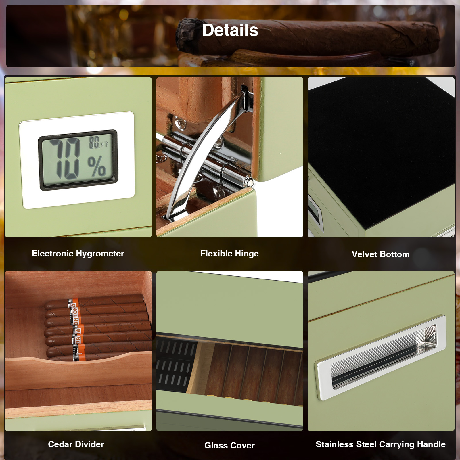 Mojgar Spanish Cedar Cigar Humidor