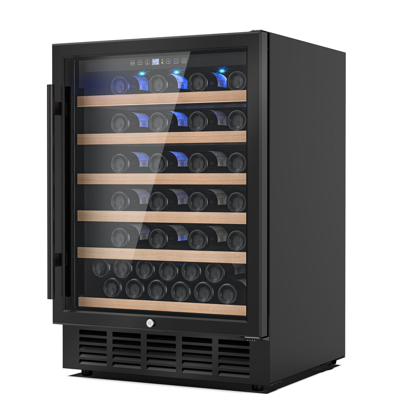 Mojgar 24 Inch Wine Cooler Refrigerator (Single Zone & Black Door)