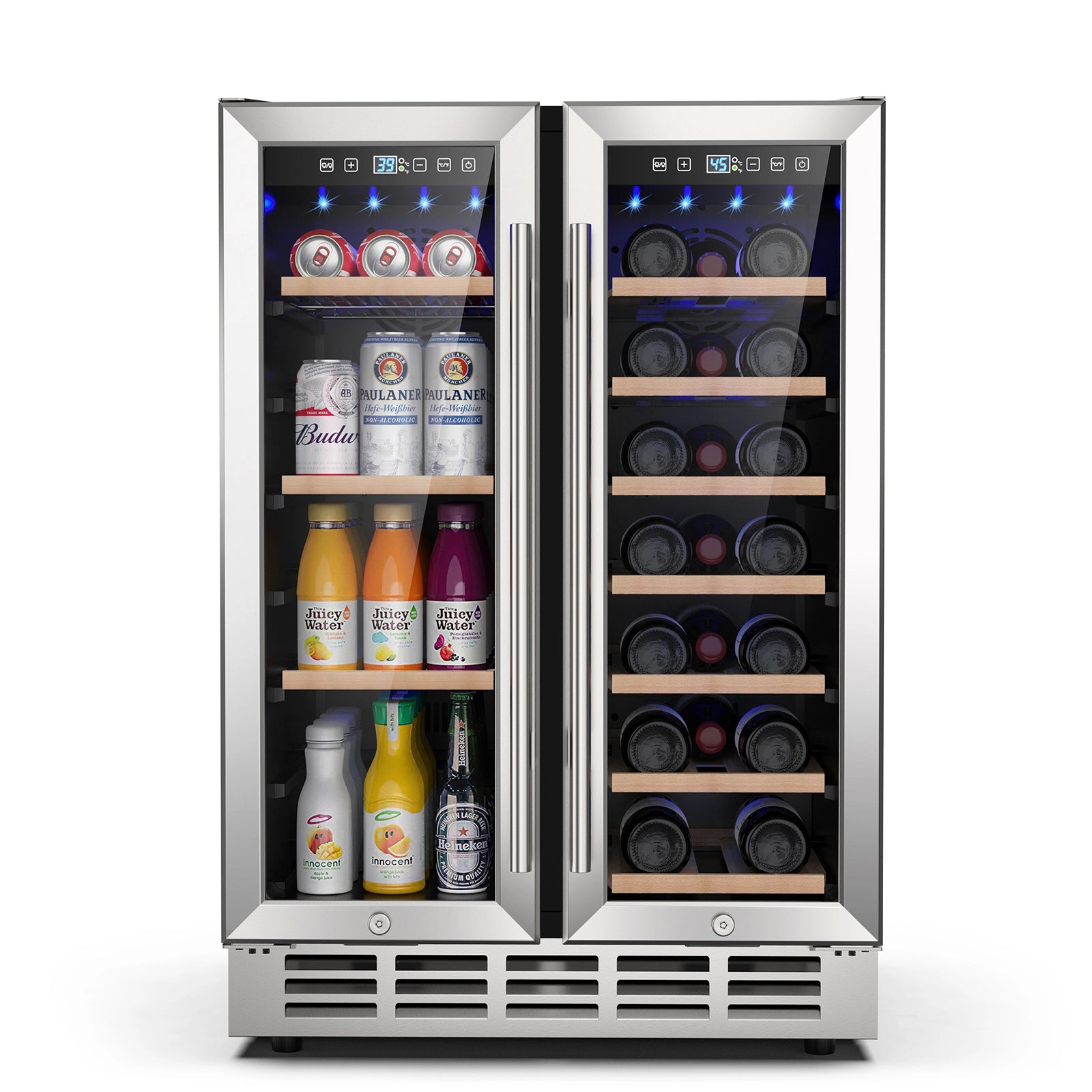Mojgar 24 Inch Dual Zone Wine Fridge (Double Glass Door)