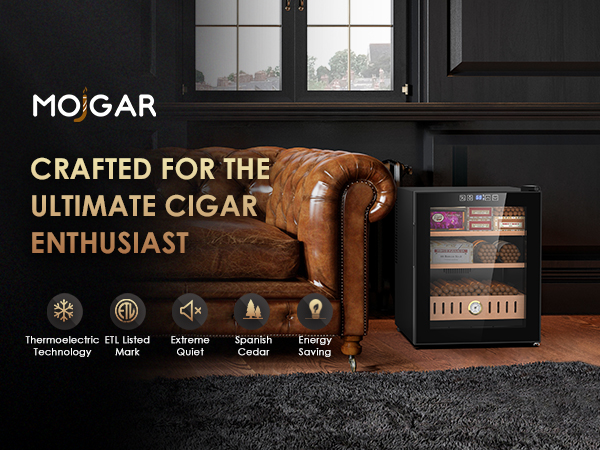 Mojgar Cigar Humidor Box - Cedar Wood Cigar Box for 500 Cigars with Digital  Hygrometer, Cigar Gift for Men, Cigar Aficionados & Father