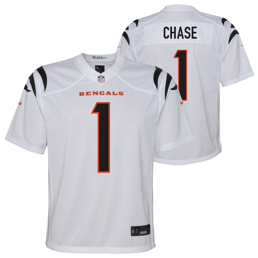 Youth Nike Ja'Marr Chase White Cincinnati Bengals Game Jersey