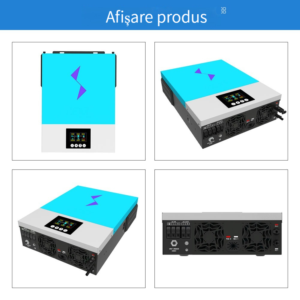 Invertor solar hibrid 6.2KW Undă sinusoidală pură 220VAC Ieșire 48VDC Intrare 120A MPPT Controler încărcător solar 6200w Uniunea Europeană Stock rapid navă