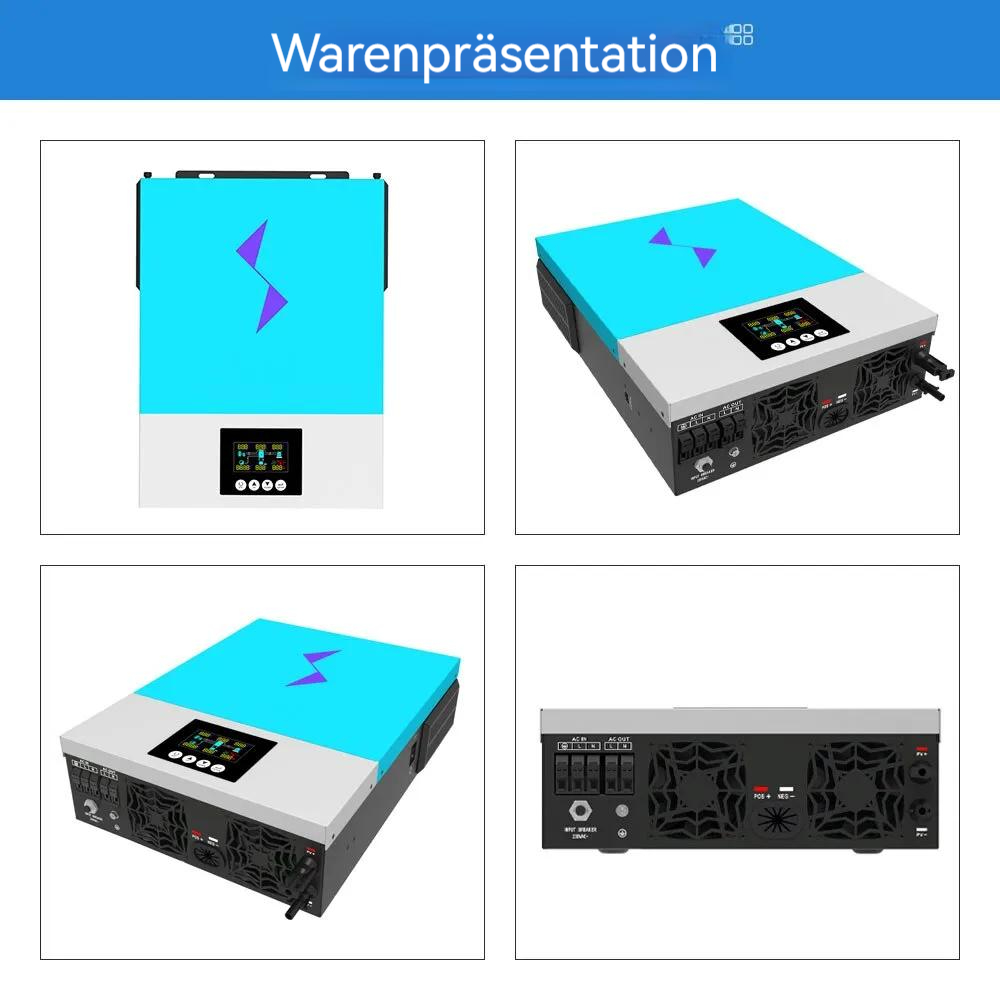 6.2 KW Hybrid Solar Inverter Reine Sinus welle 220V AC Ausgangs leistung 48VDC Input 120A MPPT Solar Charger Controller 6200W Europäische Union Schnell schiff