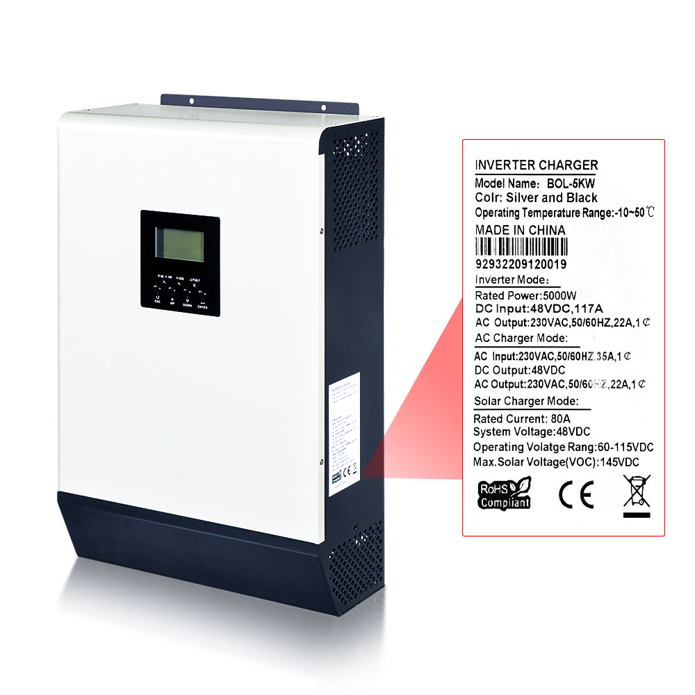 Daxtromn 5kva 5000w MPPT Build In Parallel inverter 80A Solar inverter solar charger mains as backup 48V  DC