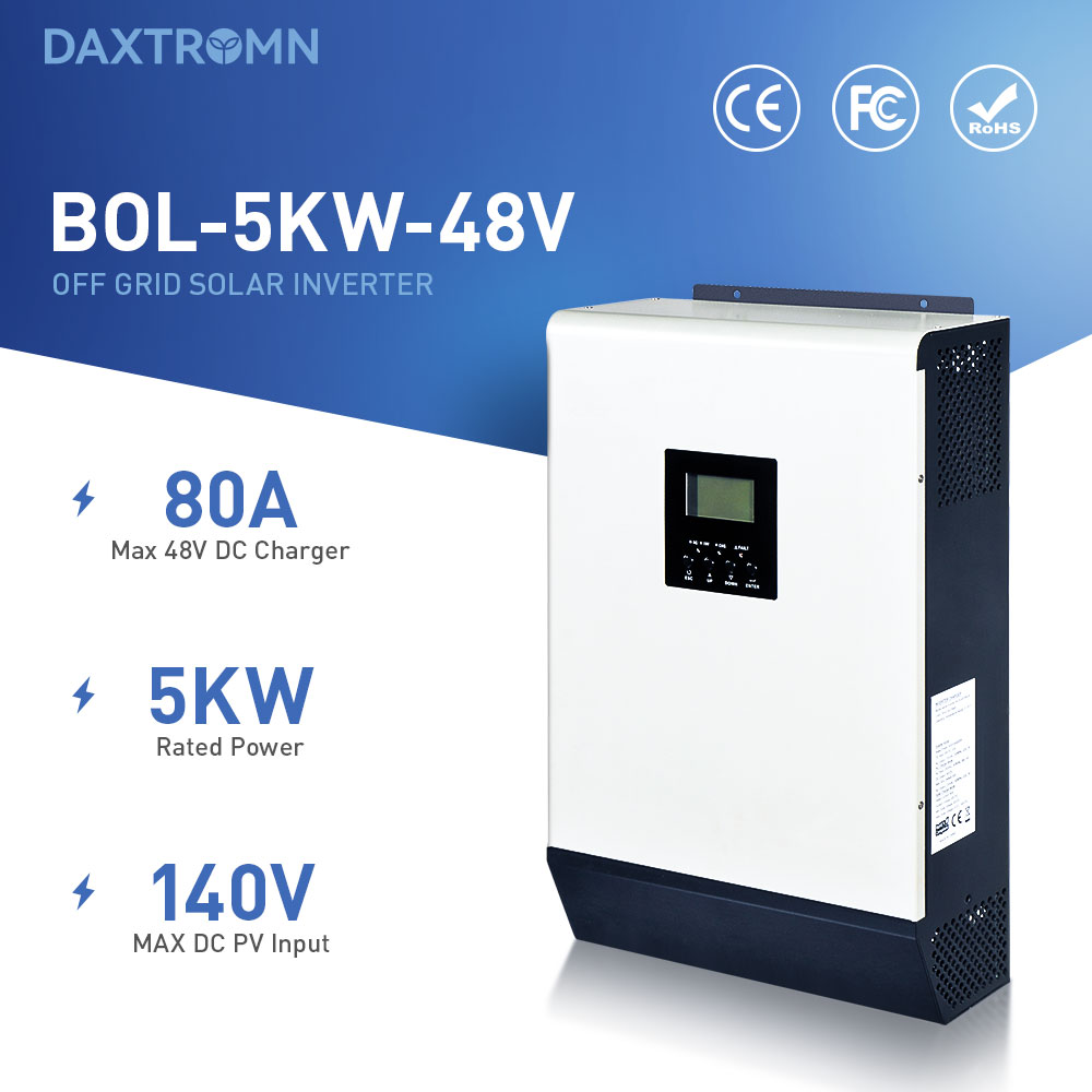 Daxtromn 5kva 5000w MPPT Build In Parallel inverter 80A Solar inverter solar charger mains as backup 48V  DC