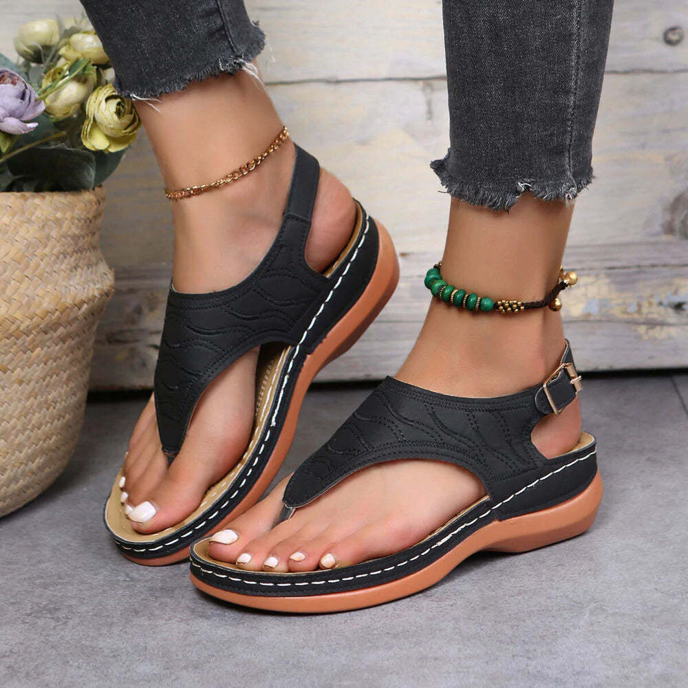  Women's Low-Wedge Orthopedic Sandals