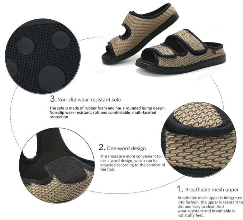 Unisex Diabetic Extra Wide Sandals With Swollen Feet