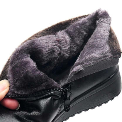 Orthopedic Snow Boots Women Leather Ankle Shoes