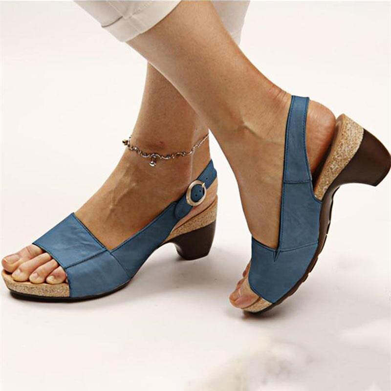 Orthopedic Women Sandal Breathable Arch Support Wedge Slip On Vintage Summer