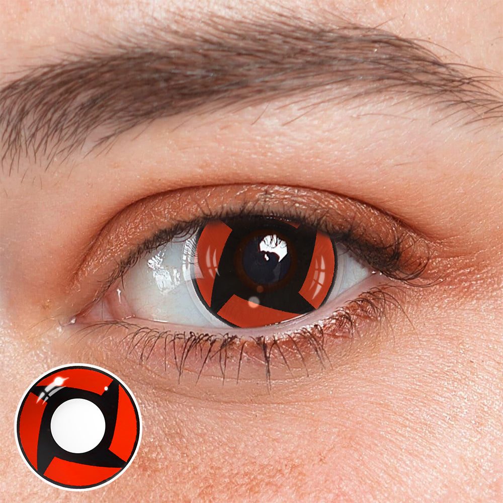 Cosplay NARUTO Uchiha Shisui Shalingan Lentes de contacto coloreadas rojas graduadas