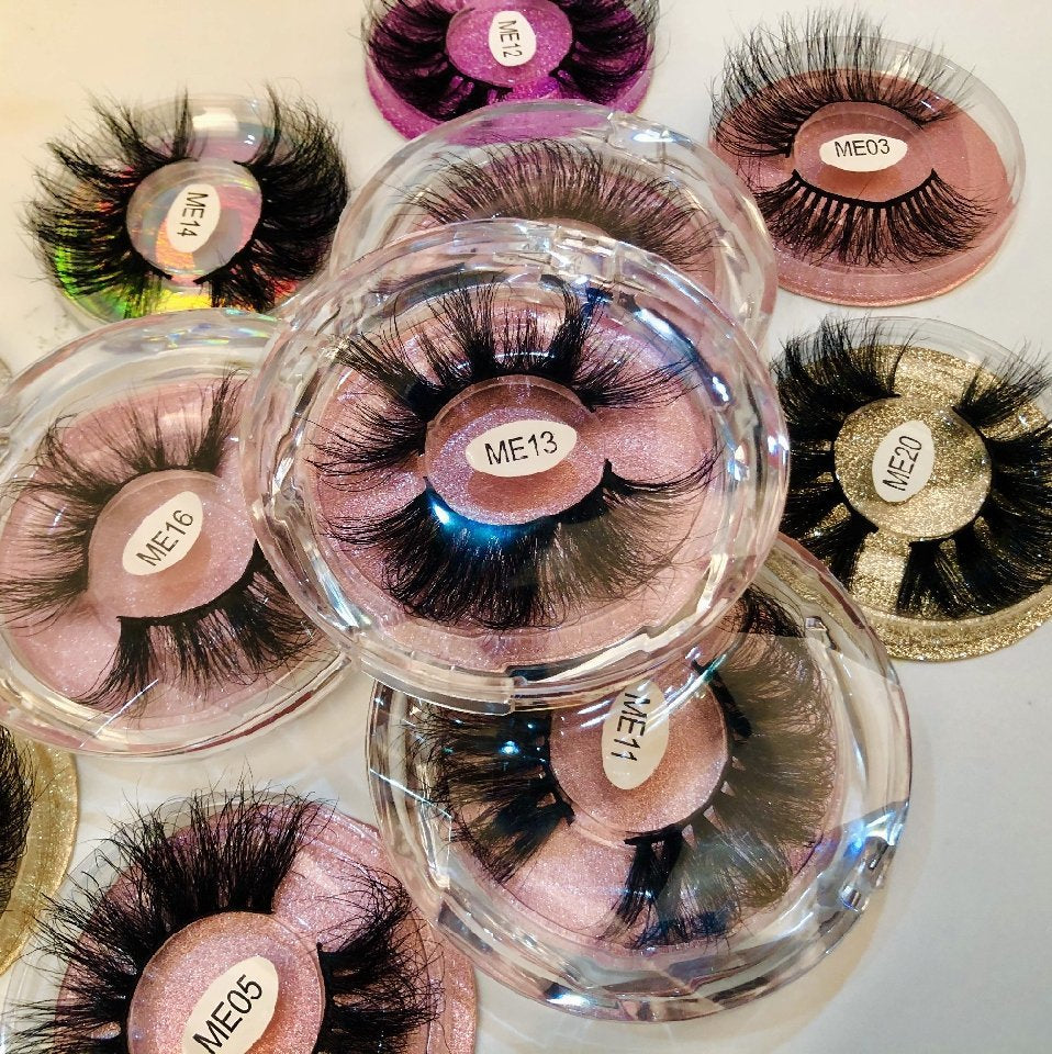 Pestañas de visón de 25 mm Pestañas de pelo de visón gruesas y desnudas