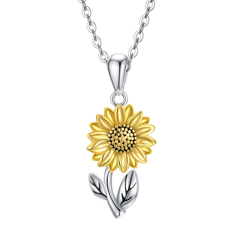 Sunflower Necklace 925 Sterling Silver Sunflower Jewelry Sunflower Gift Summer Jewelry For Women