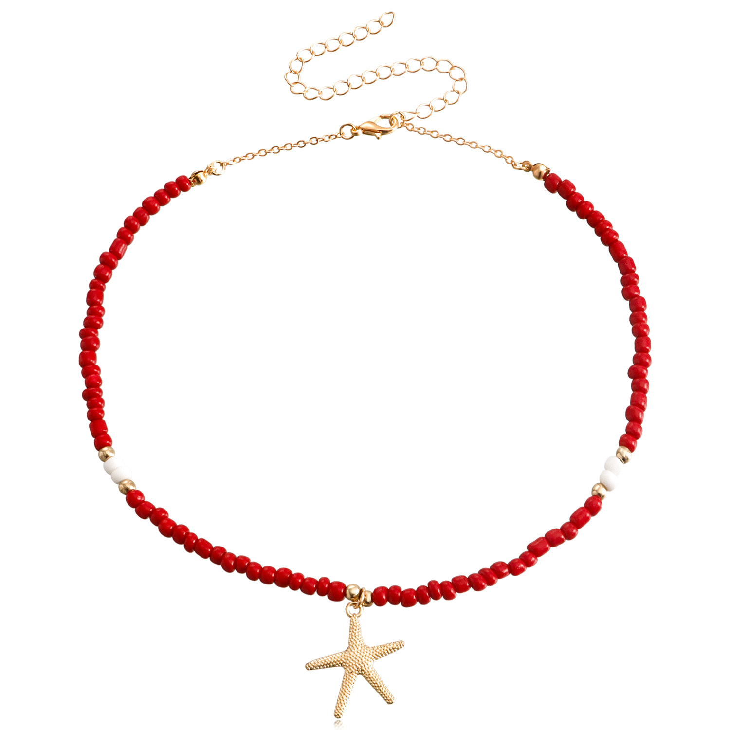 Bohemia color size m bead necklace sautoir female sand starfish beaded necklace