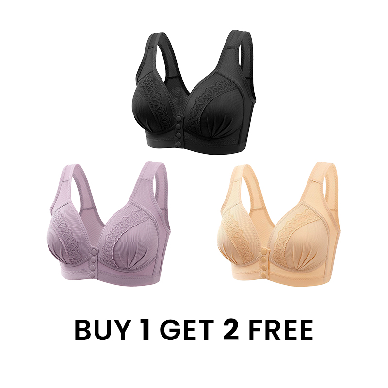 LILY® Breathable Cotton Front Button Anti-Saggy Breasts Bra Bra(BUY 1