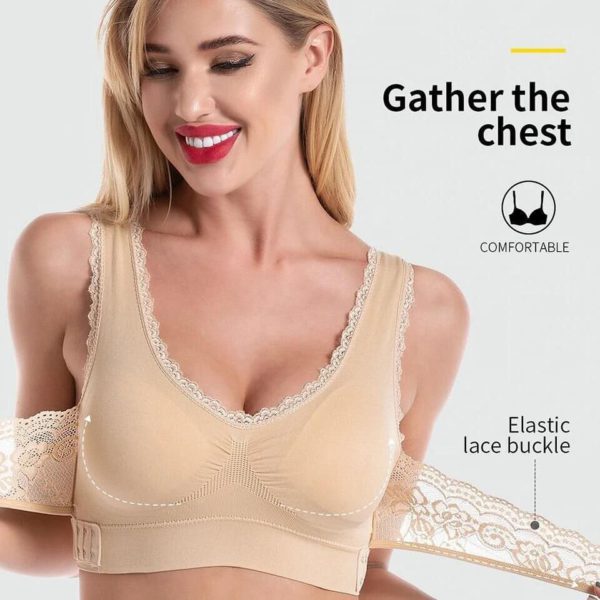 Hiufer Lily Bras for Older Women Front Close Wireless No Wire Padded, Lily  Zero Feel Lace Full Coverage Front Closure Bra (M,Beige) : :  Clothing, Shoes & Accessories