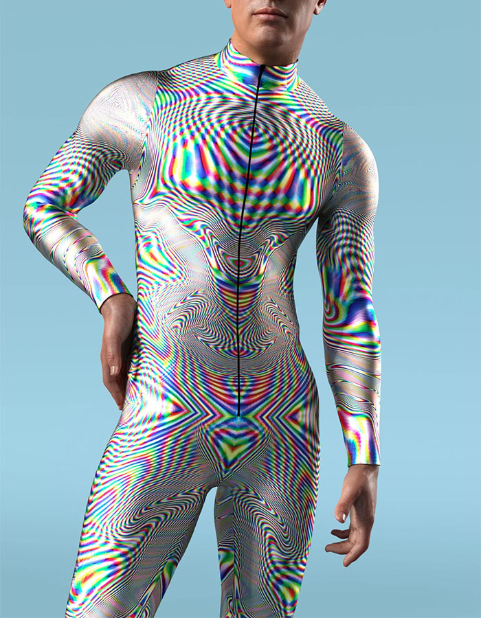 Visual Illusion Suit Male Costume