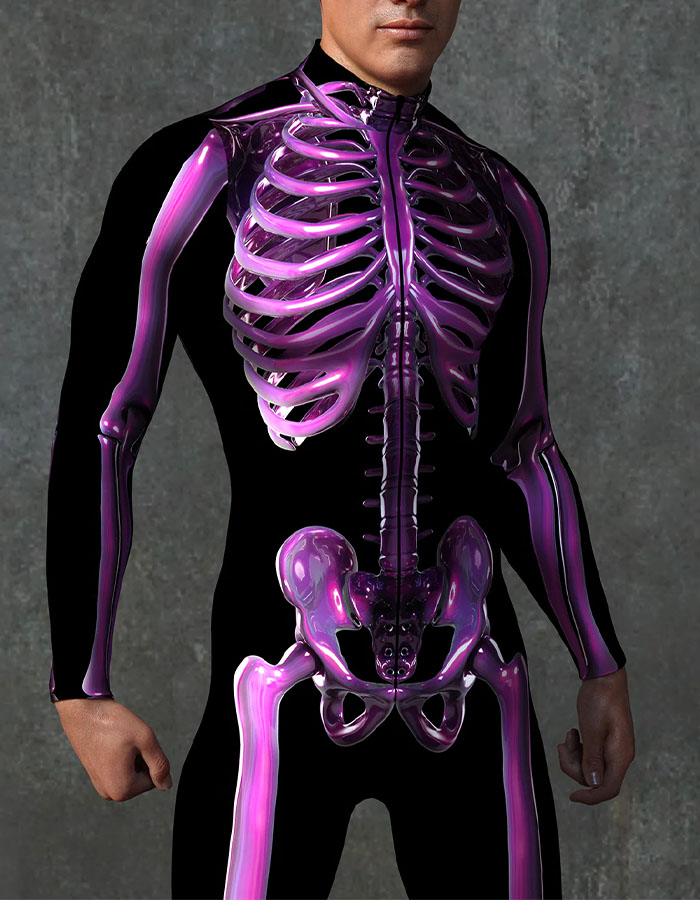 Pink Skeleton Male Costume