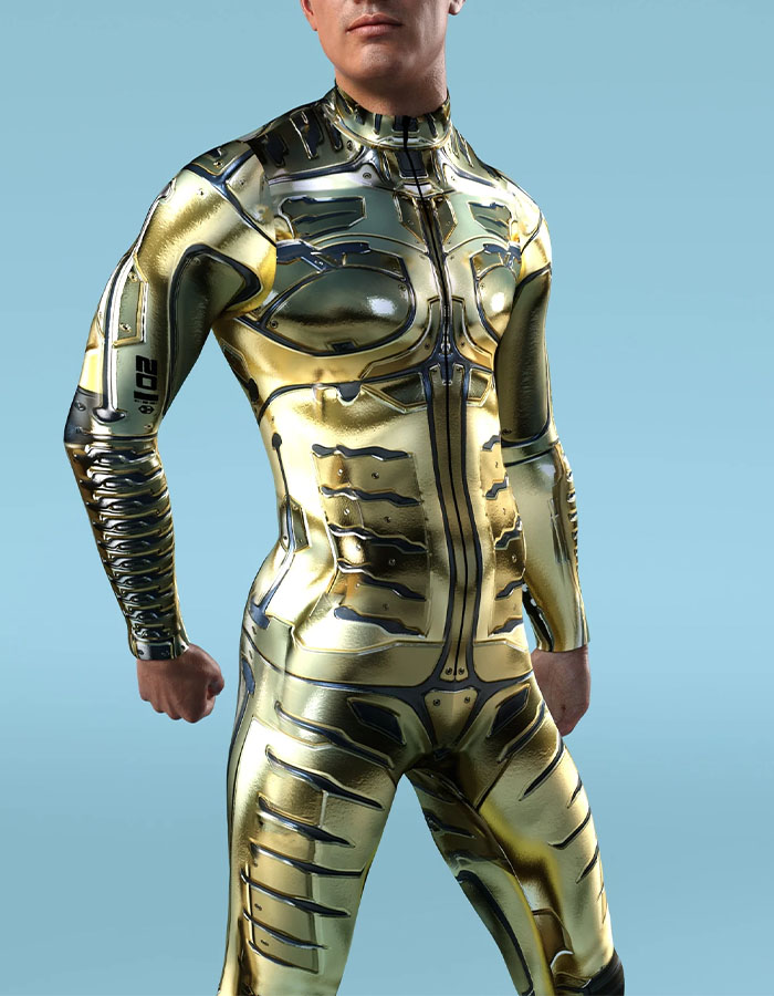 Golden Soldier Male Costume