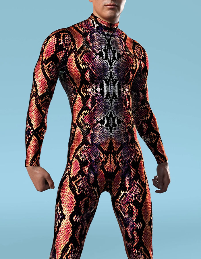Red Python Suit Male Costume