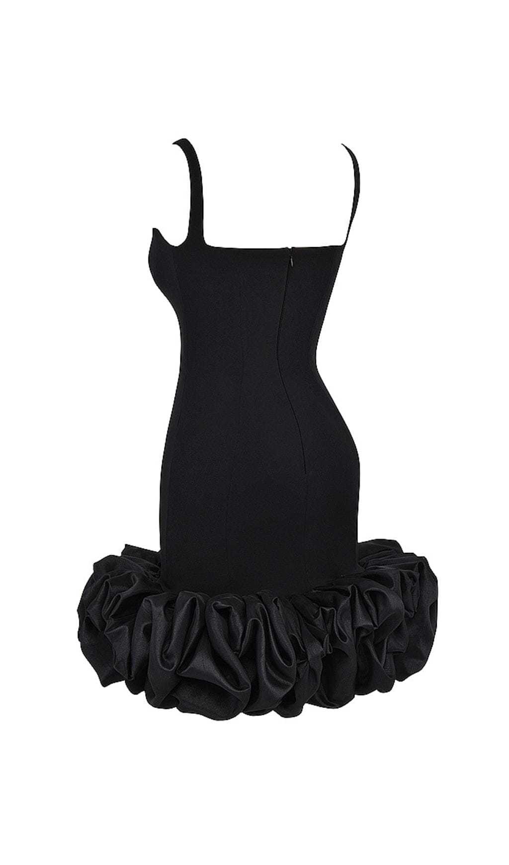 Black Ruffle Hem Dress