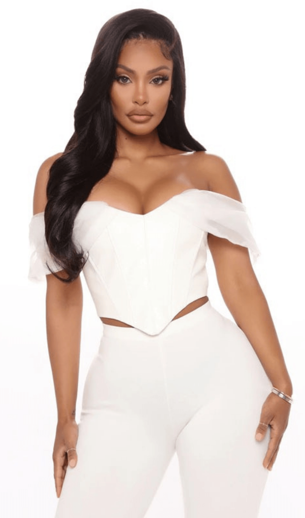 Black LEATHER Strapless Corset Top