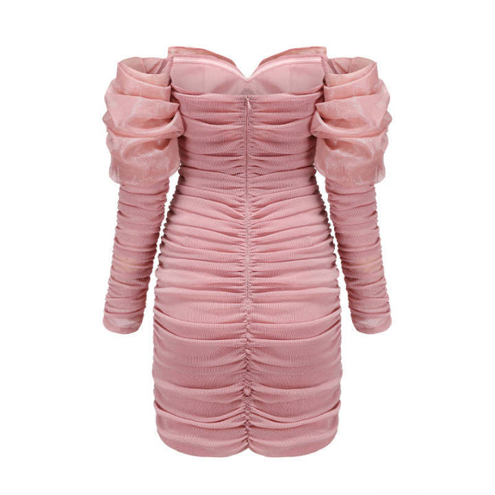 Velvet Bowknot Long Sleeve A-Line Dress