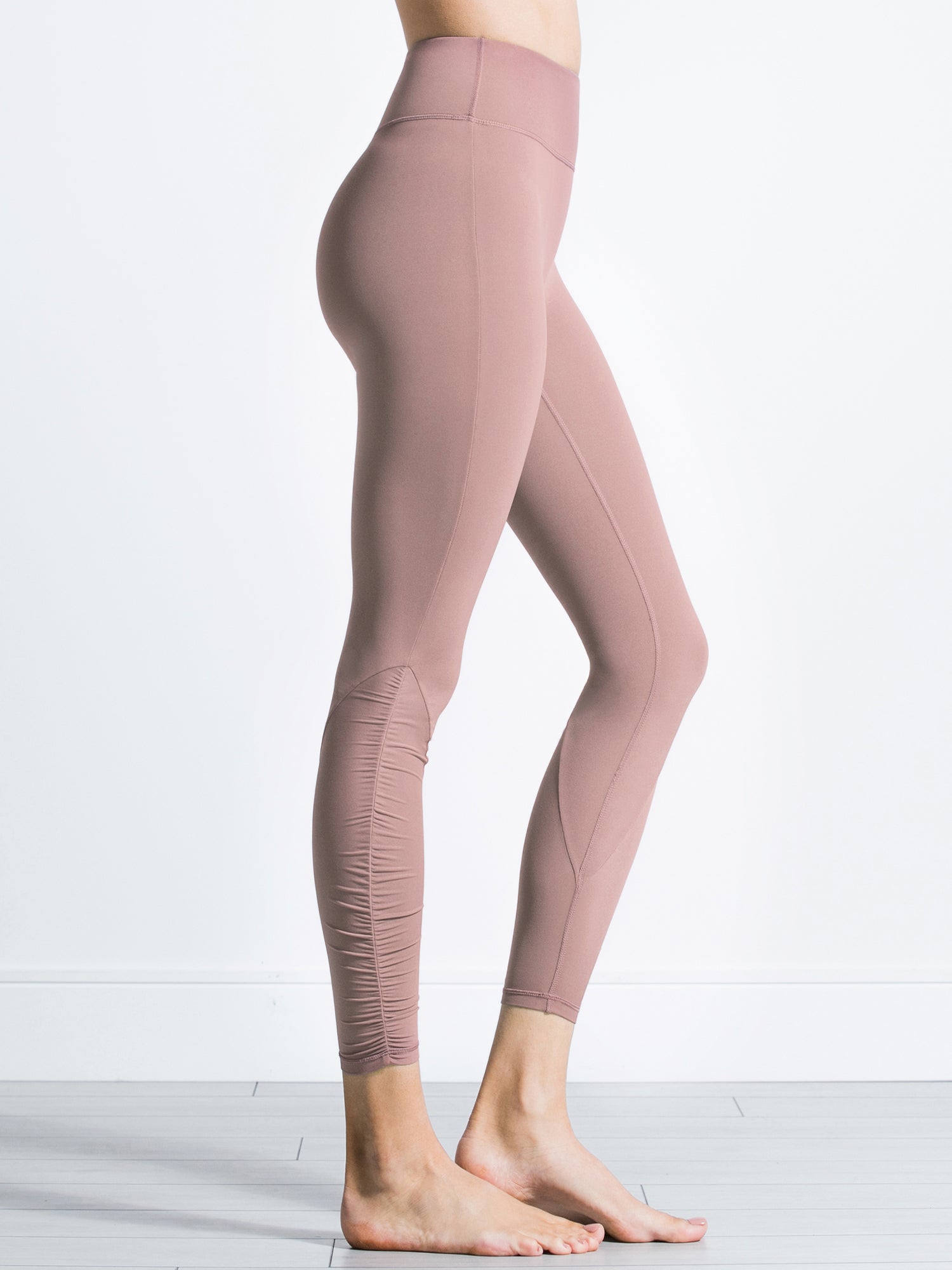 RUCHED NUDE PANTS, ASH MAUVE