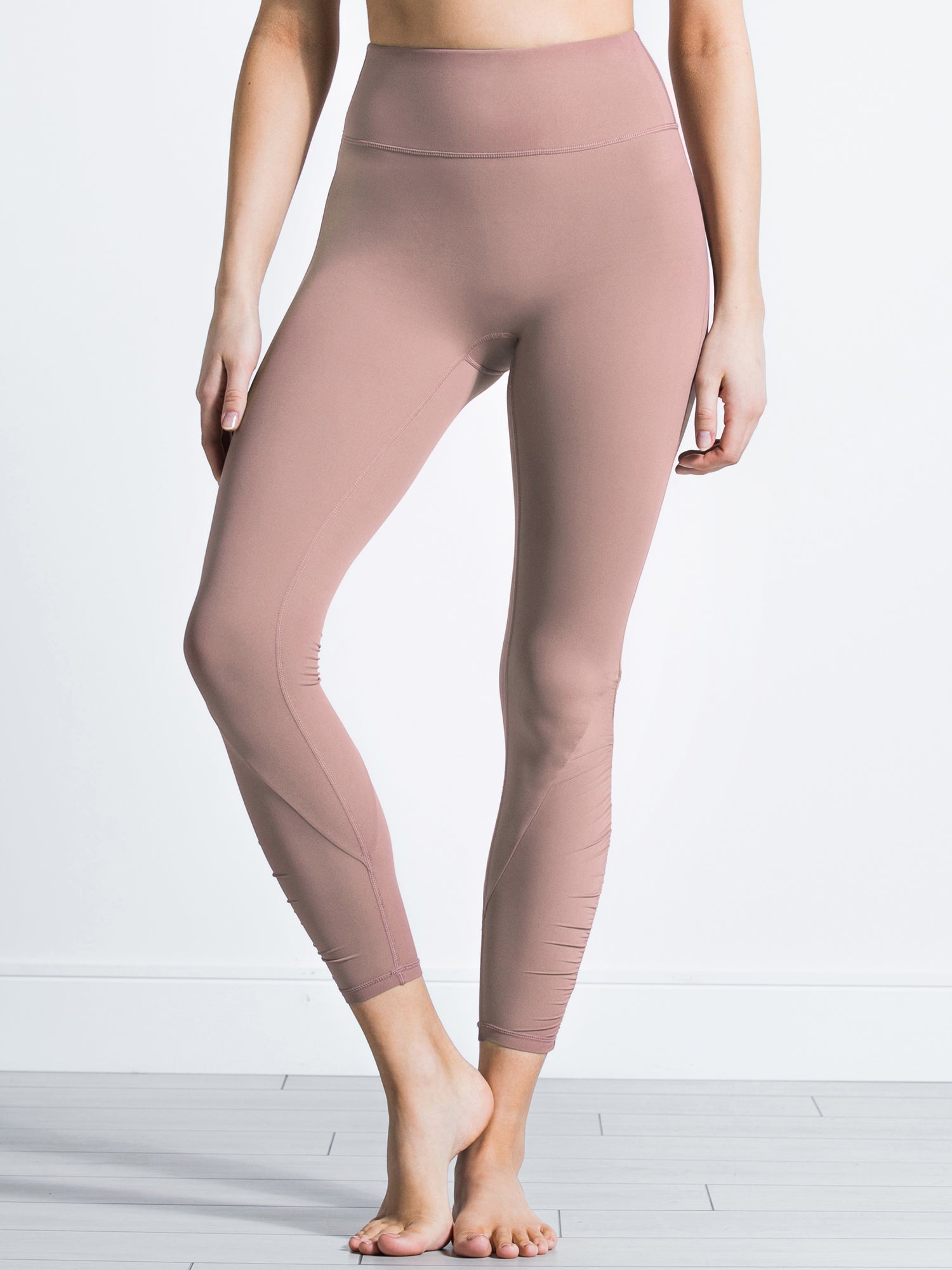 RUCHED NUDE PANTS, ASH MAUVE