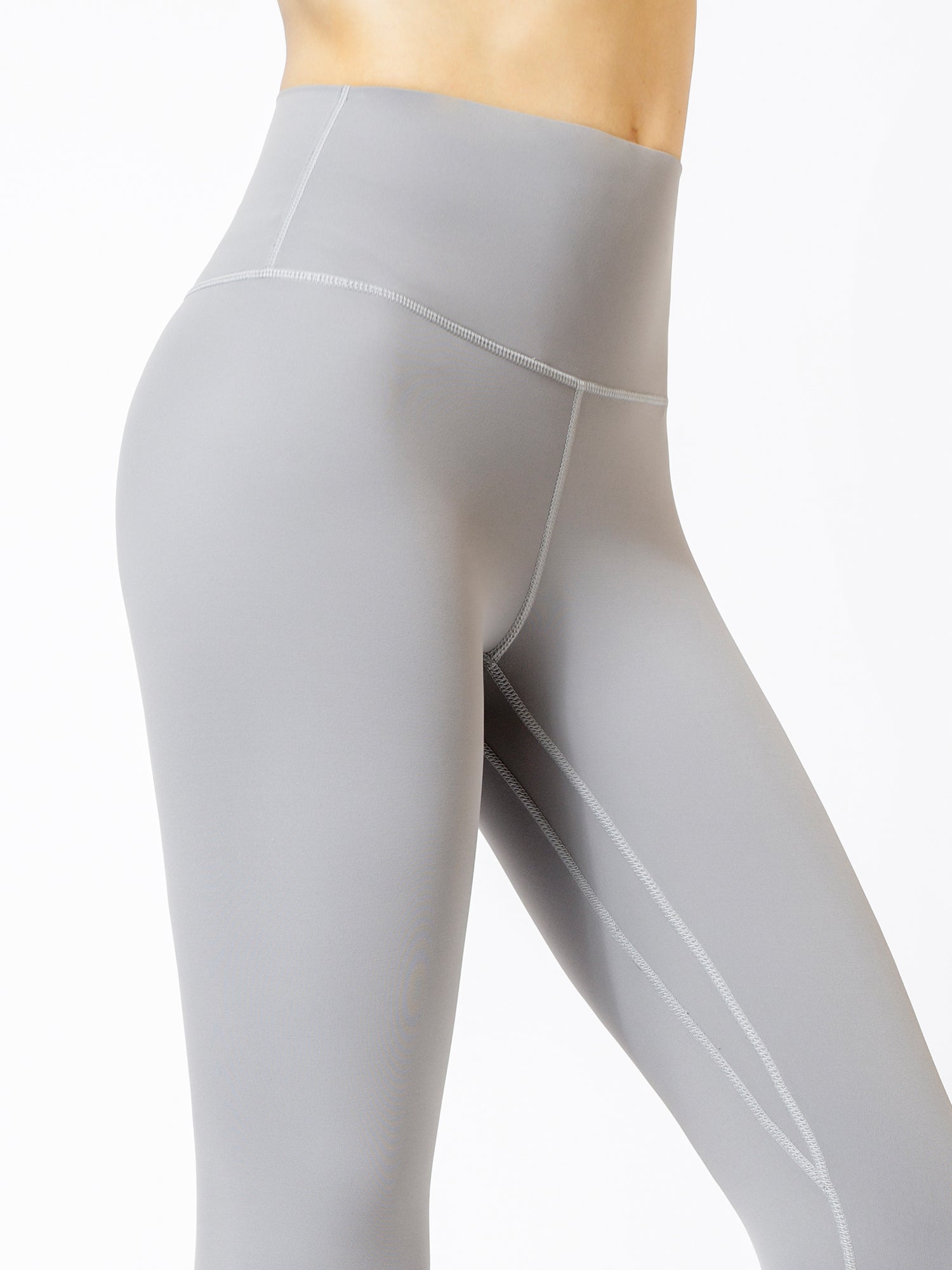 NUDE SEAMLESS HIGH WAIST ANKLE CROPS, LUNAR GREY