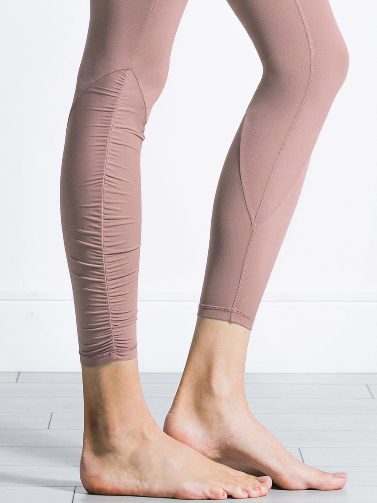 RUCHED NUDE PANTS, ASH MAUVE