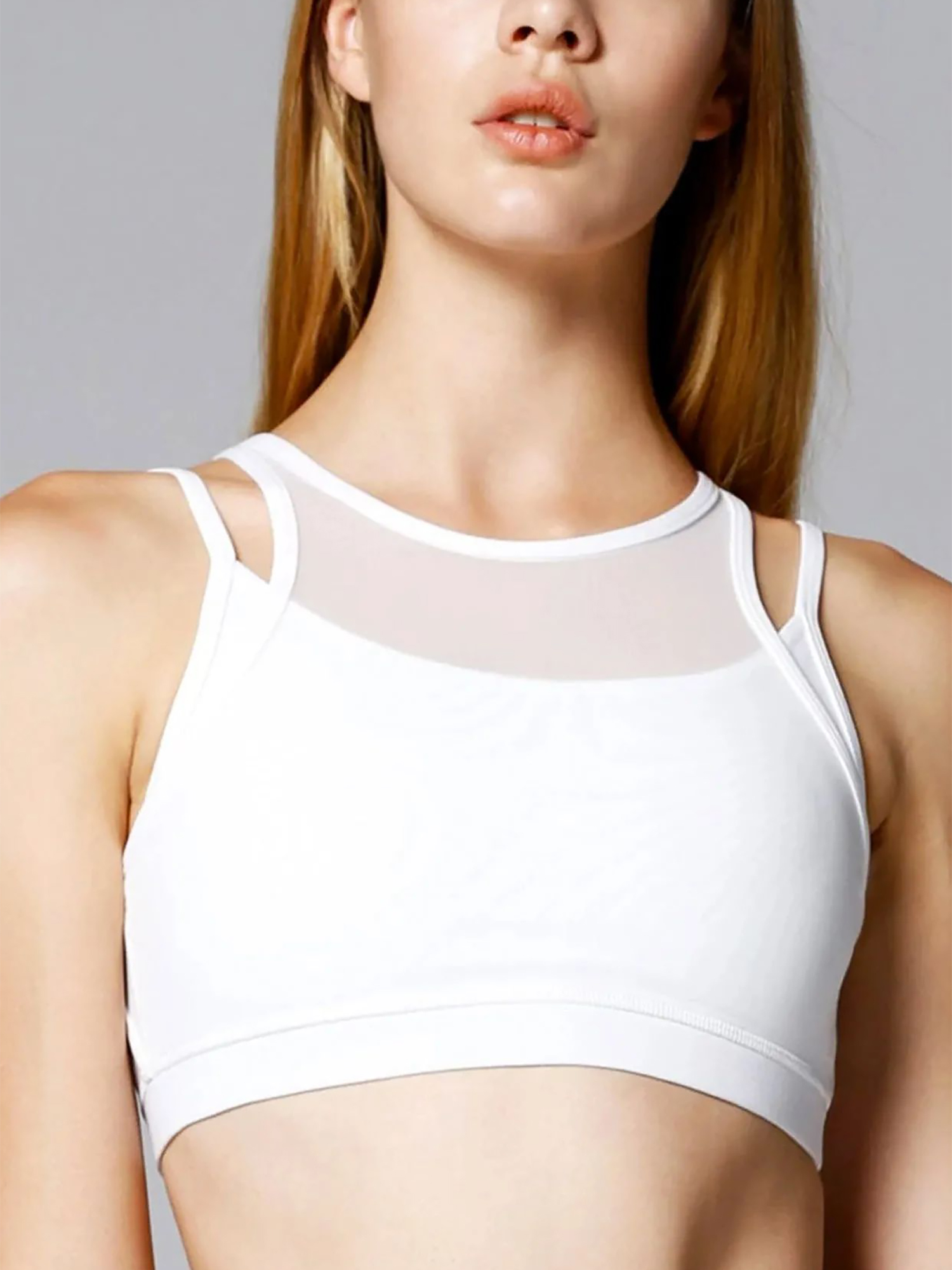 INSPIRATION BRA , WHITE/WHITE MESH