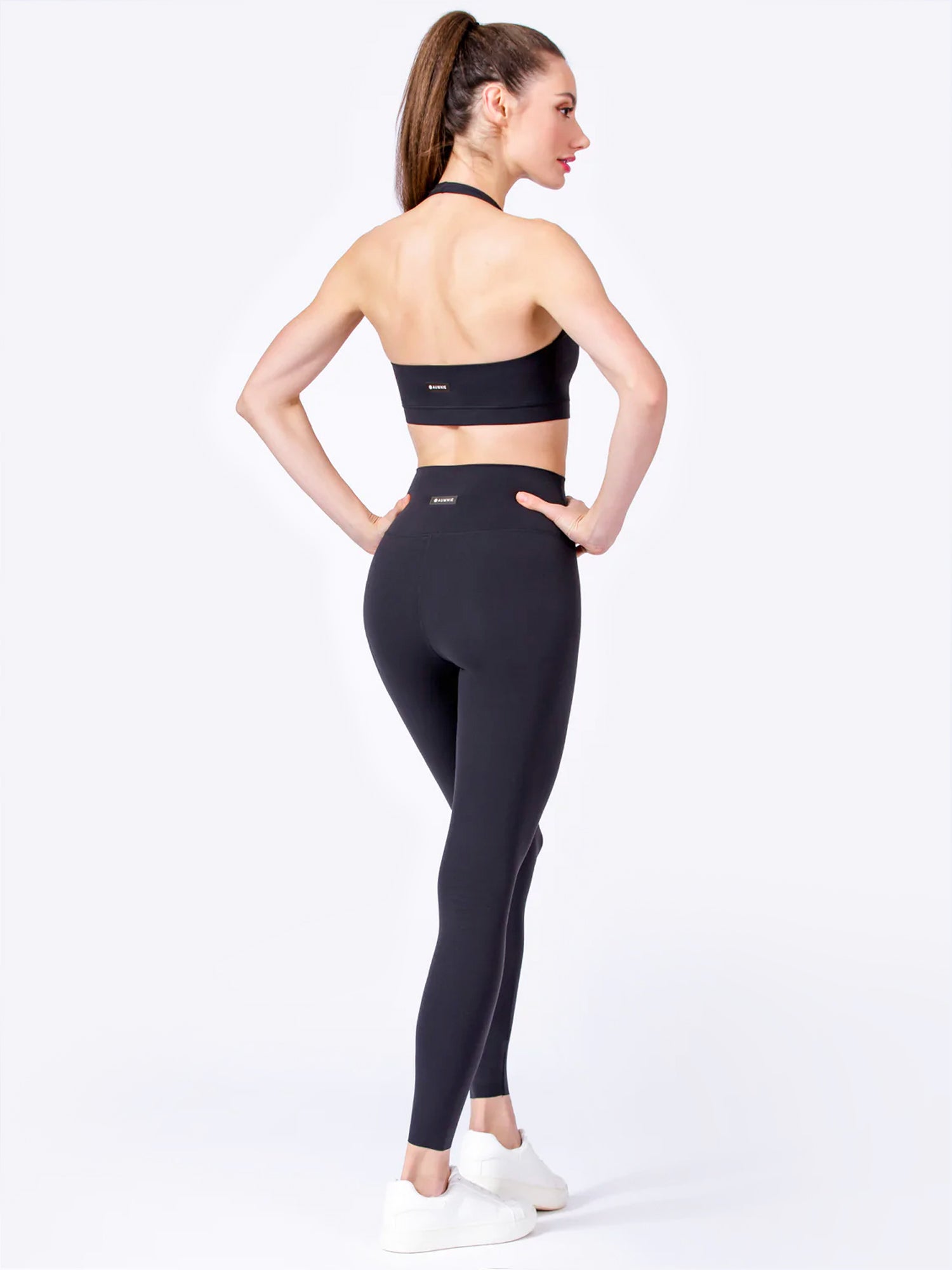 NUDE HIGH WAIST MINIMAL PANTS, BLACK