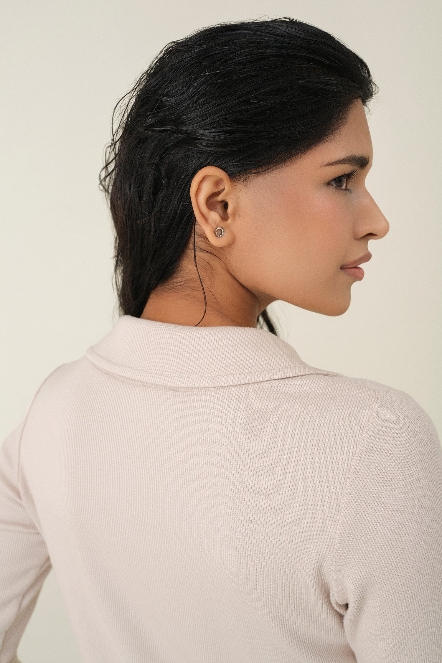 Polo Ribbed Cardigan - Biscuit