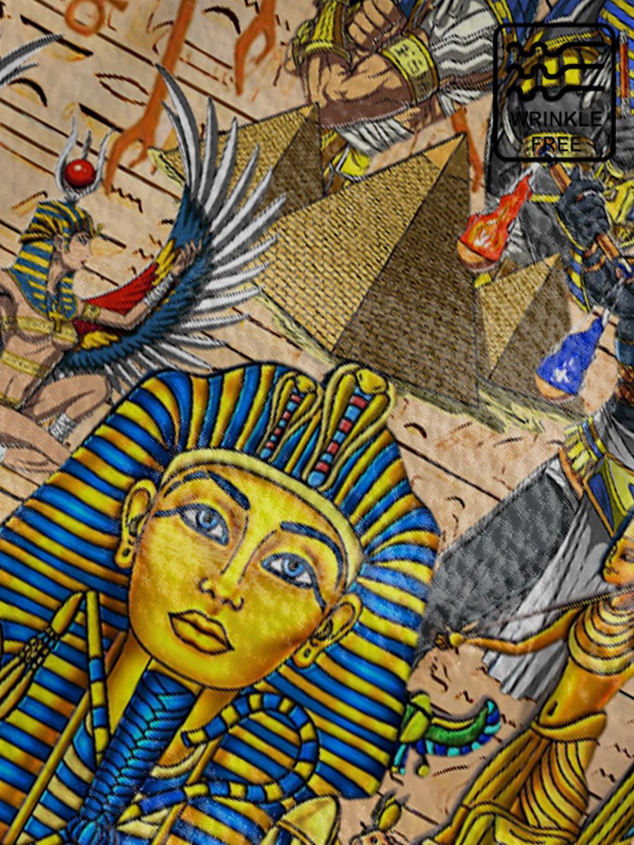 Egypt Pyramid Chest Pocket Short Sleeve Hawaiian Shirt