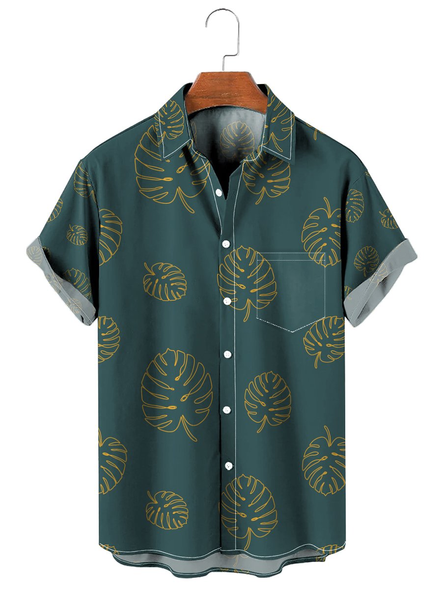 Vintage Hawaiian Shirts Tropical Palm Easy Care Aloha Shirts