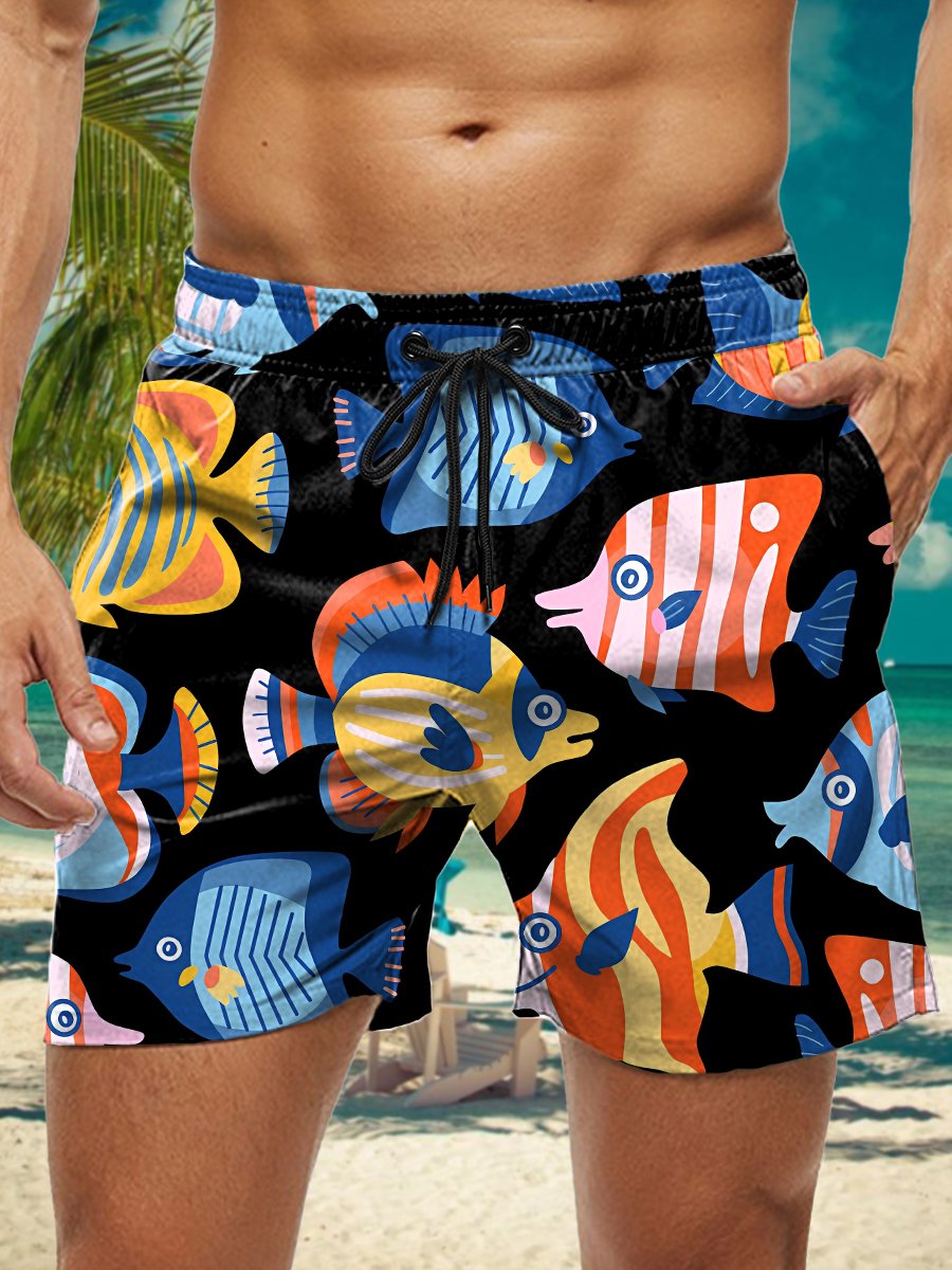 Men's Shorts Fish Print Beach Shorts
