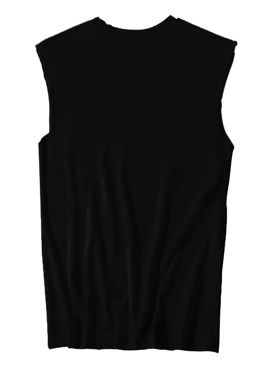 Men's Casual T-shirt Japanese Style Text Print Sleeveless T-Shirt