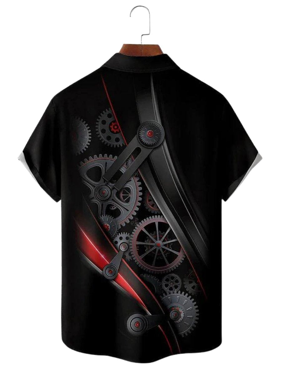 Steampunk Mechanical Gears Print Hawaiian Shirt