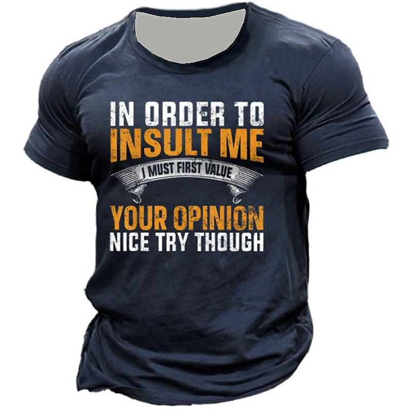 Men's Unisex T shirt Tee 3D Print Graphic Patterned Letter Crew Neck Street Daily Print Short Sleeve Tops Designer Casual Vintage Big and Tall Black Gray Army Green / Summer